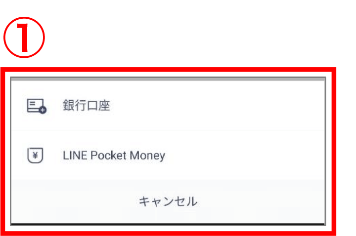 銀行口座からチャージ